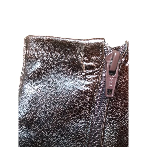 Franco Sarto Brown Western Faux Leather Zip Booties Womens 6.5 Chunky 90s Y2K - Picture 10 of 16